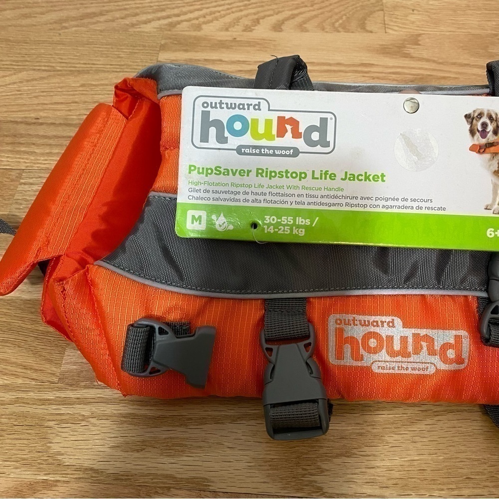 Outward Hound Dog Life Vest Medium NWT 30-55 lb Orange - Picture 2 of 4